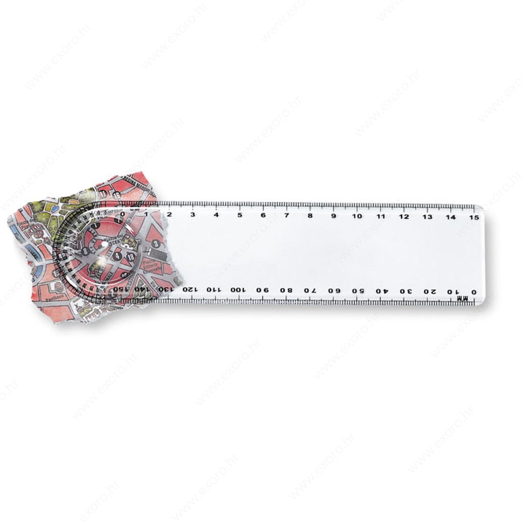 Ravnalo LASTA 15cm + povećalo, prozirno