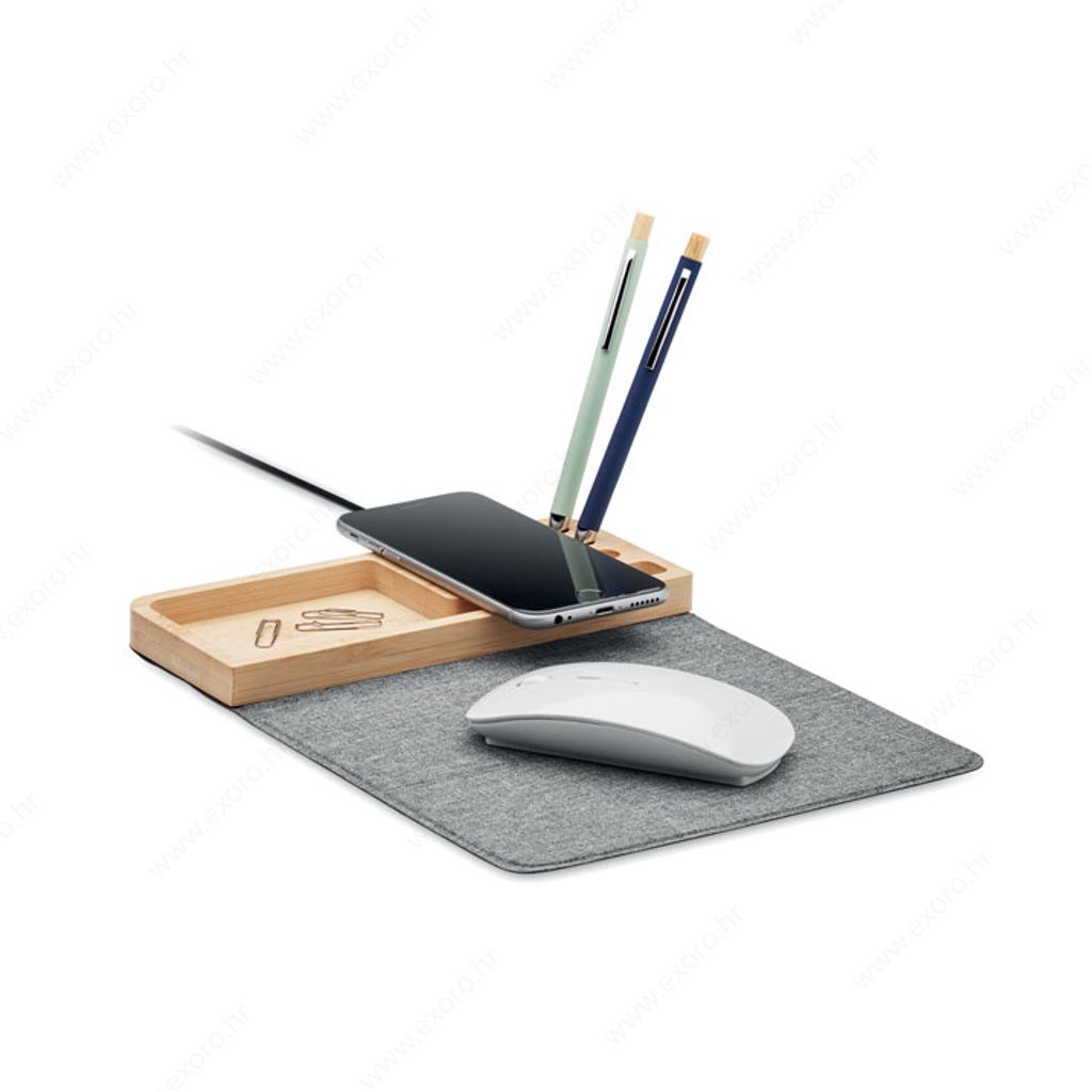 MO2281-40 Punjač bežični PANDU + stolni organizator, 15W, drveni