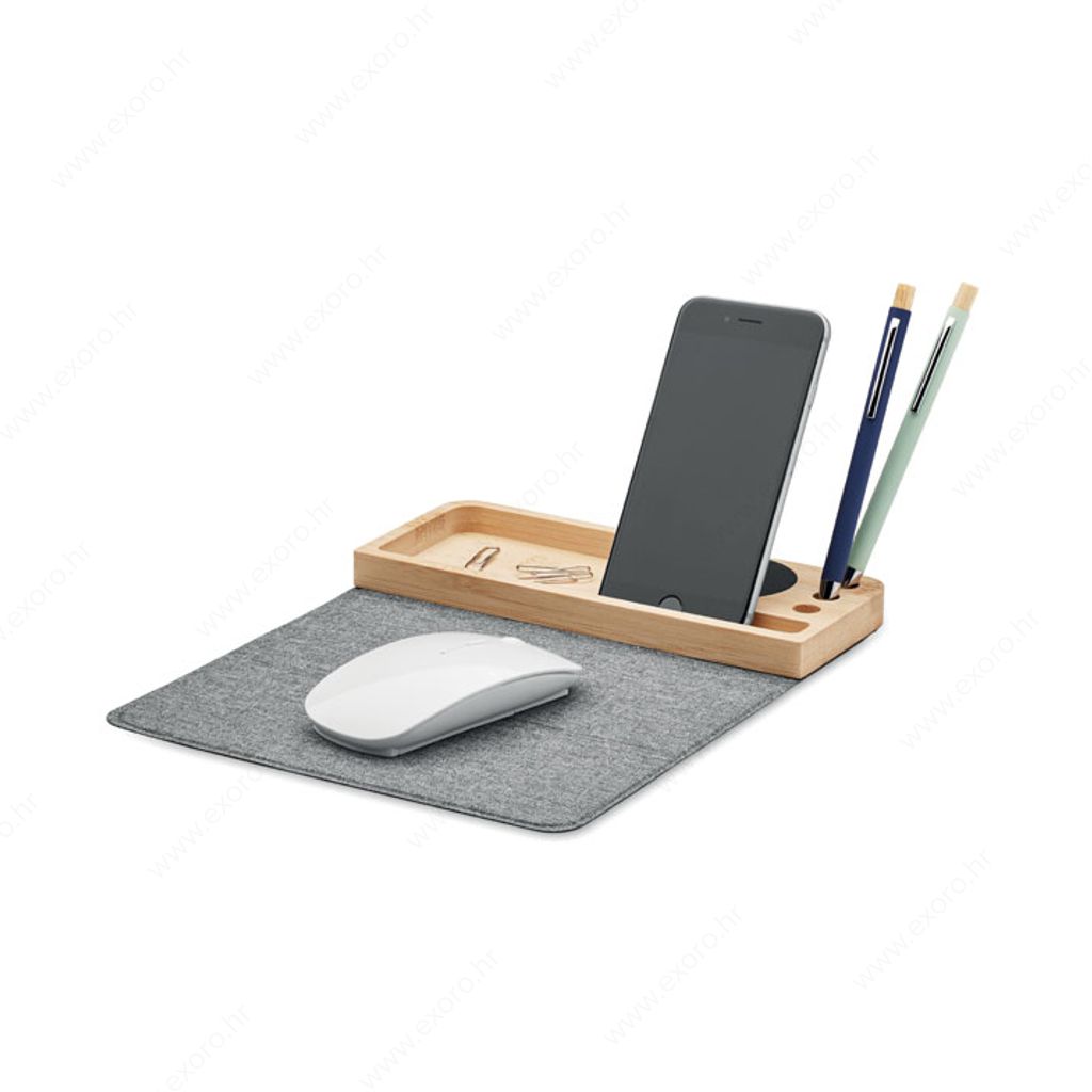 MO2281-40 Punjač bežični PANDU + stolni organizator, 15W, drveni