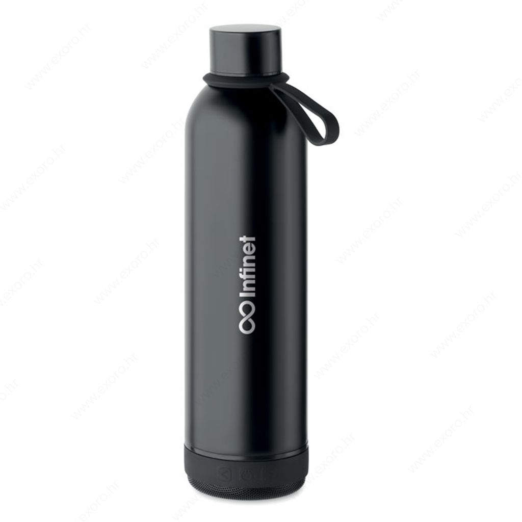 MO2312-03 Boca + zvučnik MUSEY termo, metalna, 500ml, crna