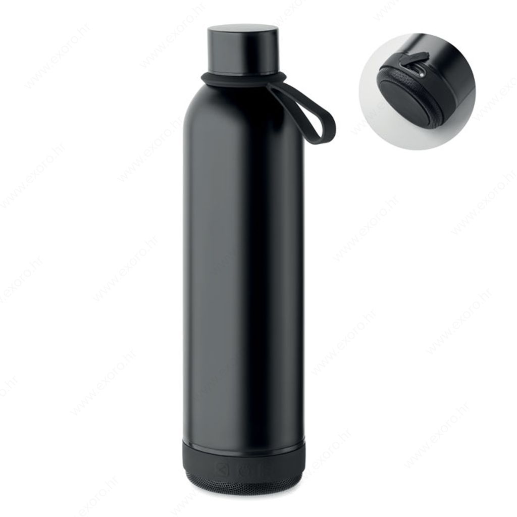 MO2312-03 Boca + zvučnik MUSEY termo, metalna, 500ml, crna