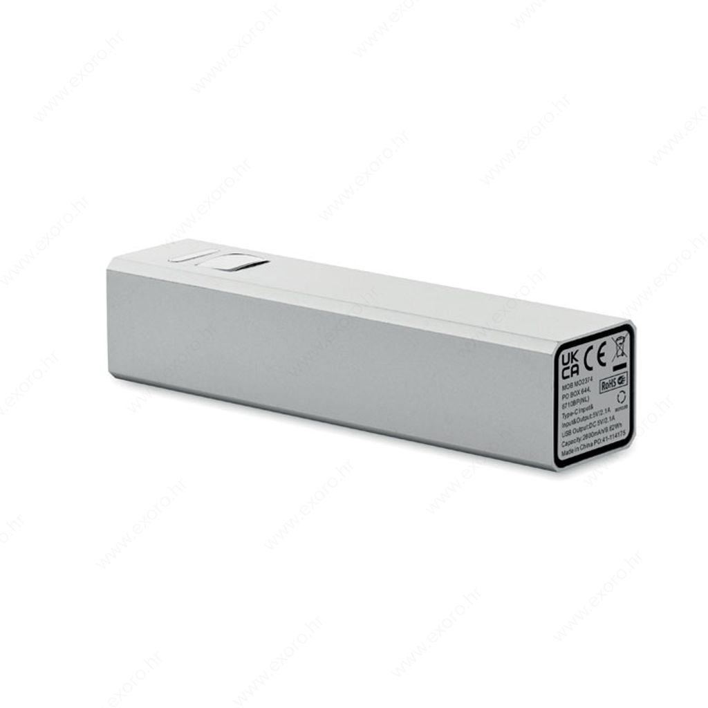 MO2374-16 Punjač prijenosni POWERALUC 2600mAh, mat srebrni