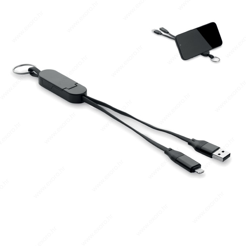MO2443-03 Kabel za punjenje CABO stalak i privjesak, 2u1, 60W, crni