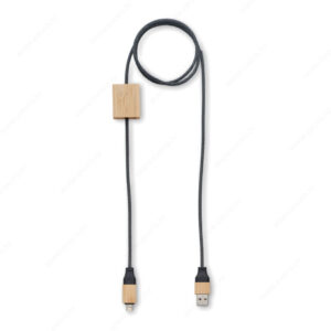 MO2520-40 Kabel za punjenje CABOO 2u1, 60W, drvo, crni