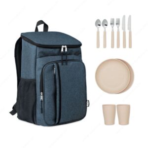 MO6167-04 Ruksak MONTECOOL + pribor za jelo za 2 osobe plavi