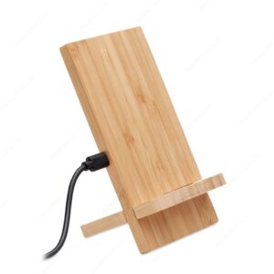 Punjač bežični WHIPPY PLUS + držač mobitela, 10W, drveni
