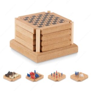 Društvene igre set od 4 igre COASTGAME drveni