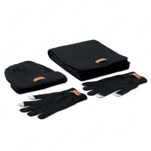 MO6651-03 Zimski set DENALI kapa,šal,rukavice crne