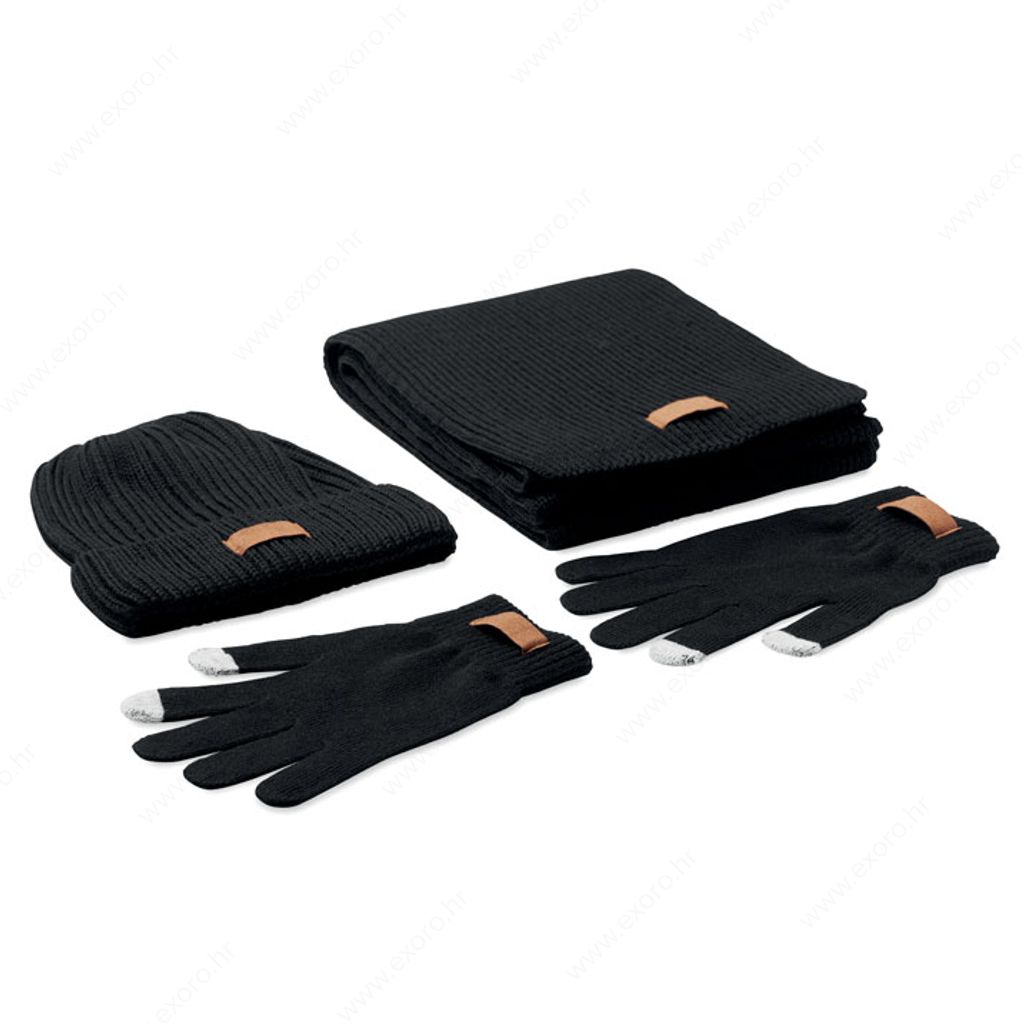 MO6651-03 Zimski set DENALI kapa,šal,rukavice crne