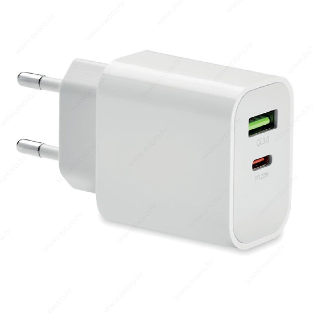 MO6879-06 Adapter PORT 2-polni, 18W, bijeli