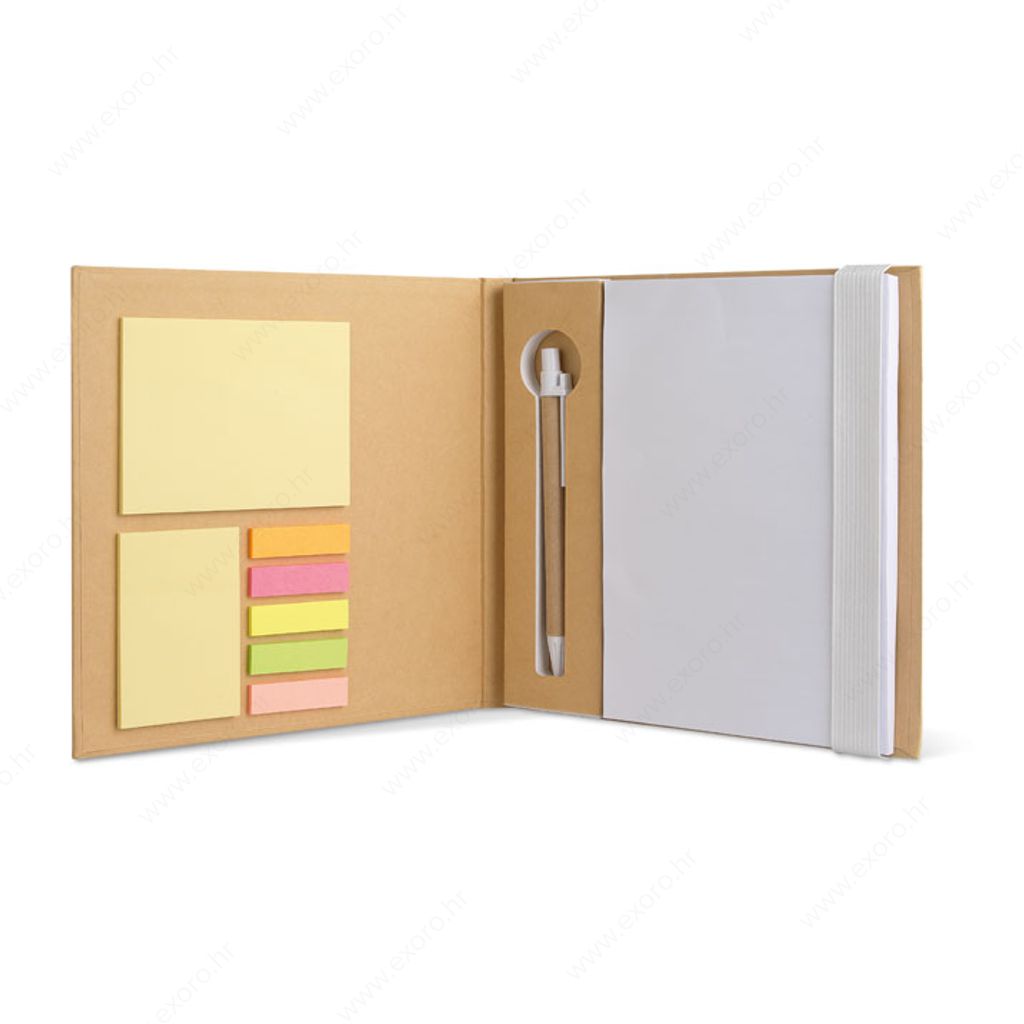 Notes QUINCY + olovka kemijska EO + zastavice + blok natron/bijeli