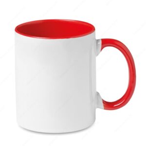 Šalica keramička 300ml SUBLIMCOLY, sublim., bijelo/crvena