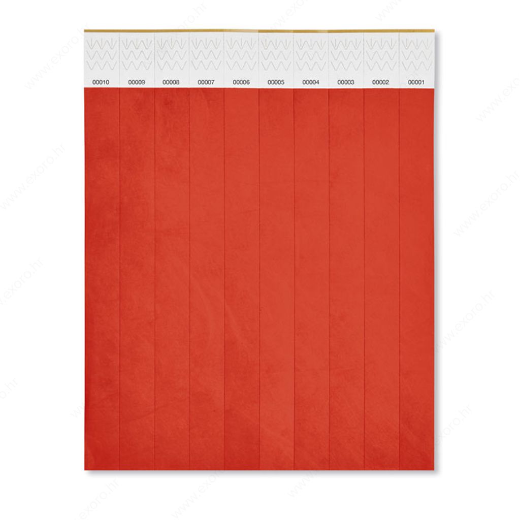 MO8942-05 Narukvica papirnata TYVEK pk10 crvena