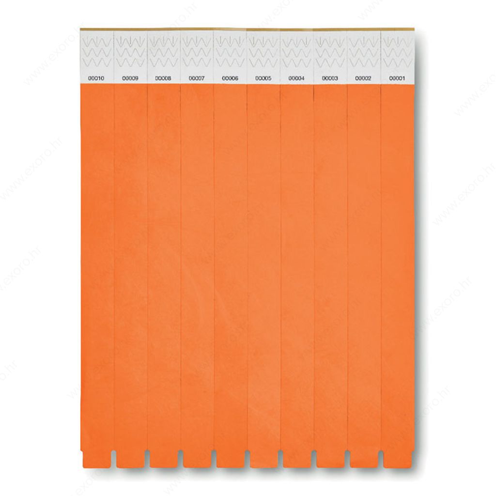 MO8942-10 Narukvica papirnata TYVEK pk10 narančasta