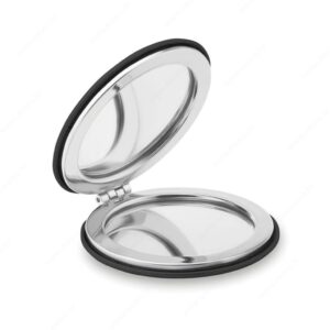 Ogledalce preklopno GLOW ROUND, dvostruko, crno