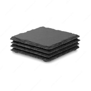 Podmetač SLATE4 10x10x0,3cm u poklon kutiji, pk4, crni