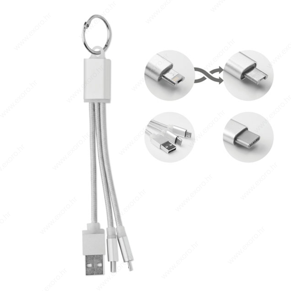 Kabel za punjenje RIZO 2u1, srebrni