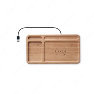 MO9391-40 Punjač bežični CLEANDESK + stolni organizator, 5W, drveni