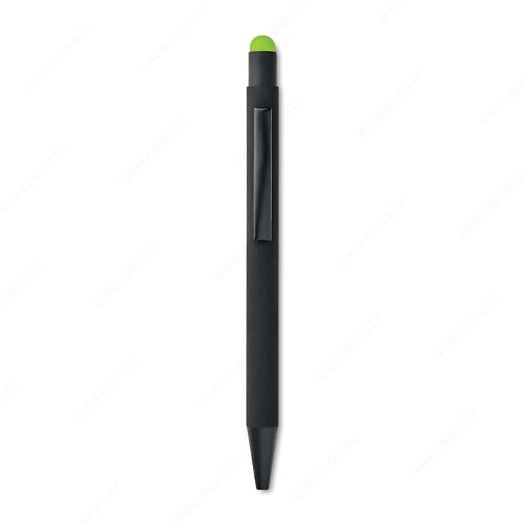 Olovka kemijska NEGRITO plavi ispis, aluminijska, crno/limeta