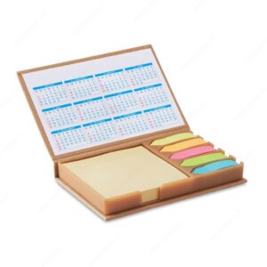 Blok notes + zastavice za označavanje MEMOCALENDAR natur