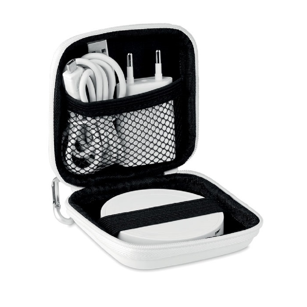 Prijenosni punjač WIRELESS PLATO SET 15W, bijeli