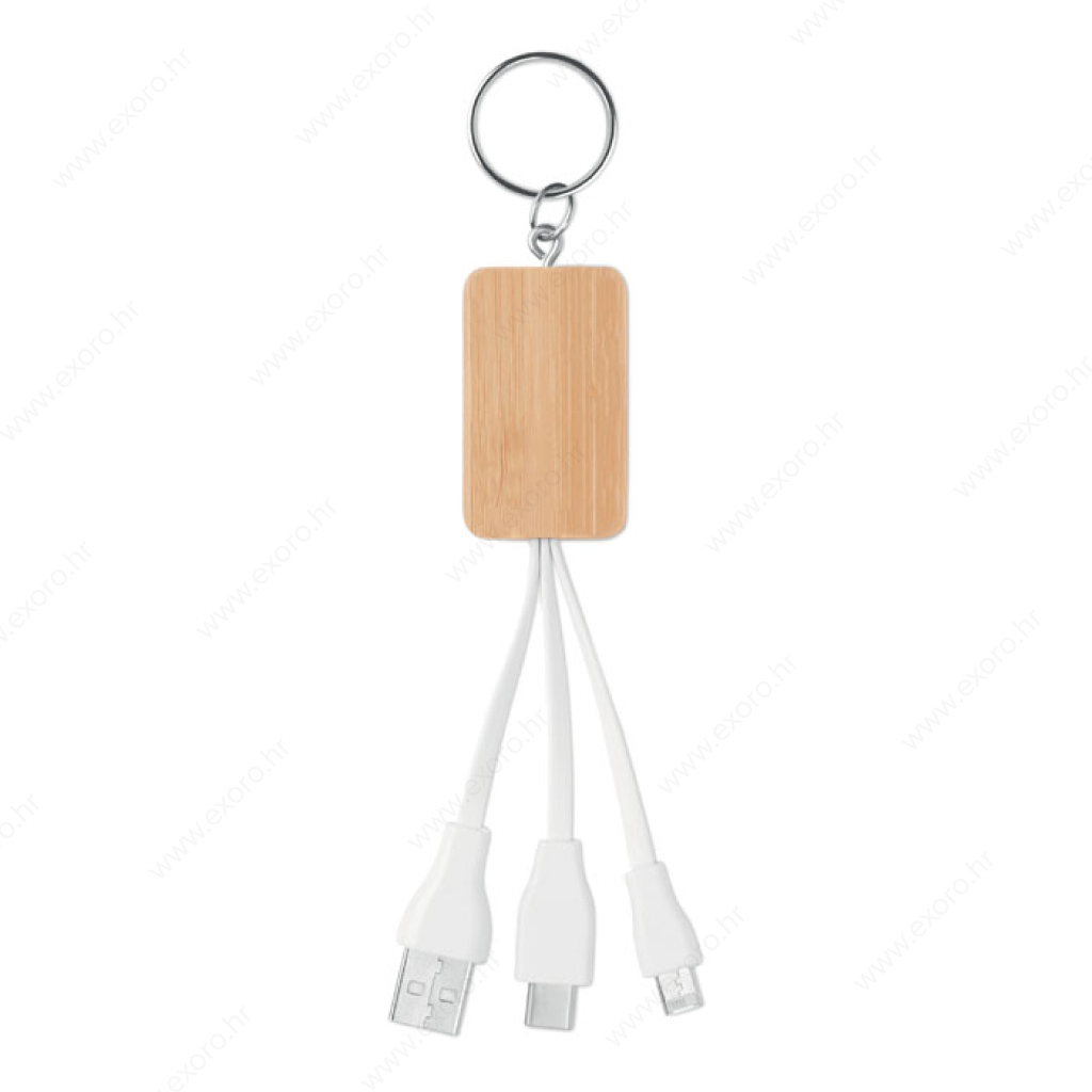 Kabel za punjenje CLAUER 2u1, drveni