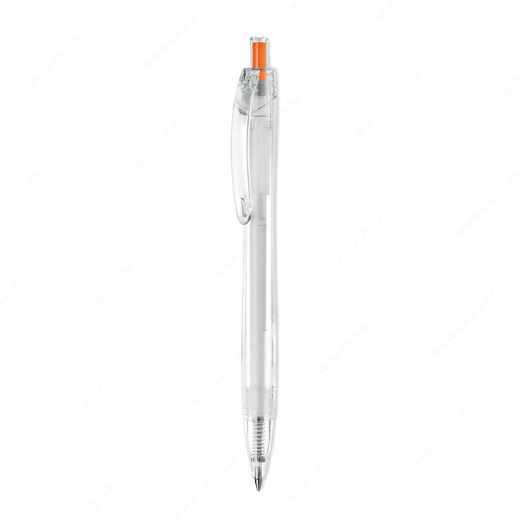 Olovka kemijska RPET PEN plavi uložak, prozirno/narančasta